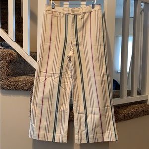 Madewell striped wide leg denim crop high waist